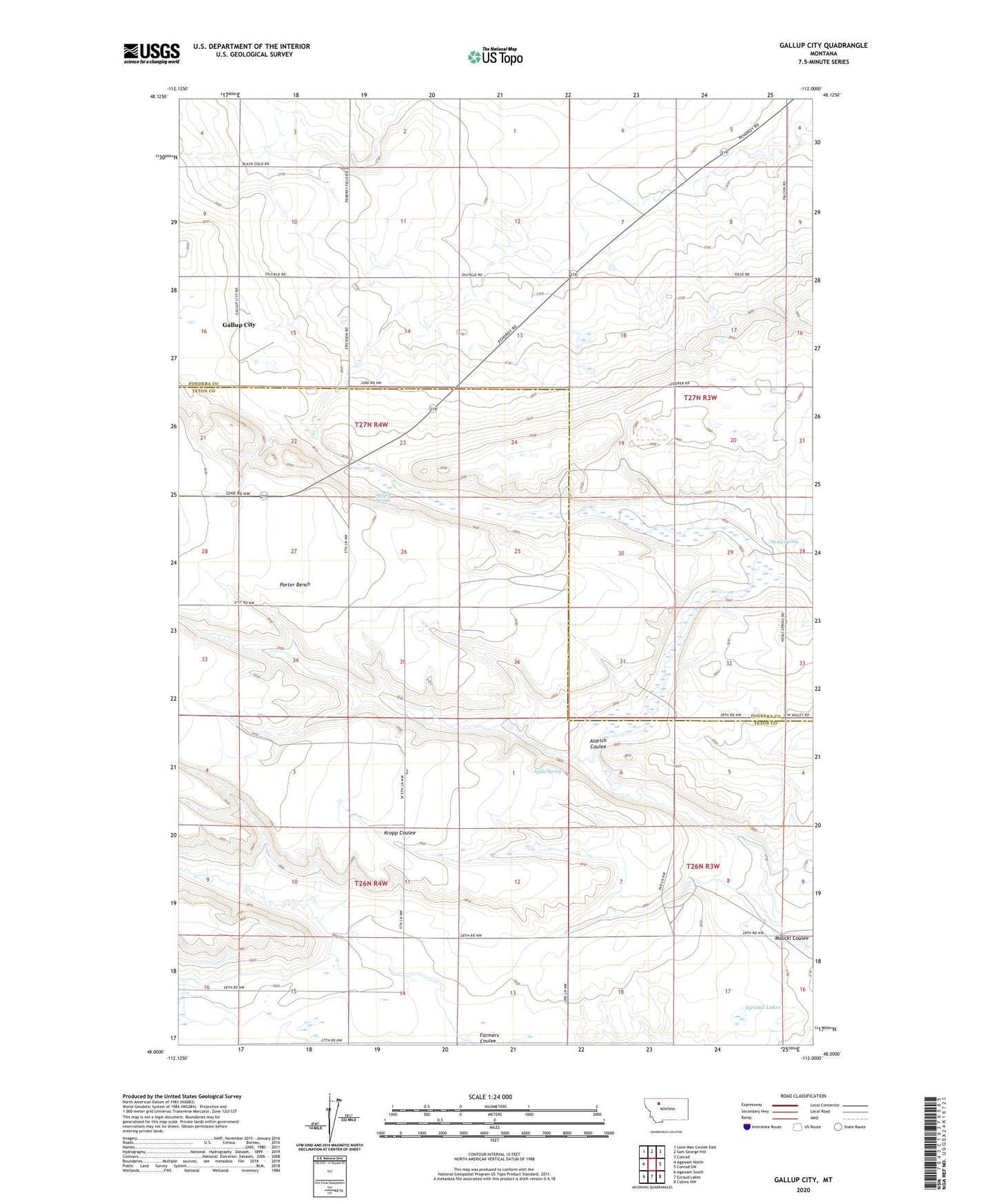 Gallup City Montana US Topo Map Image