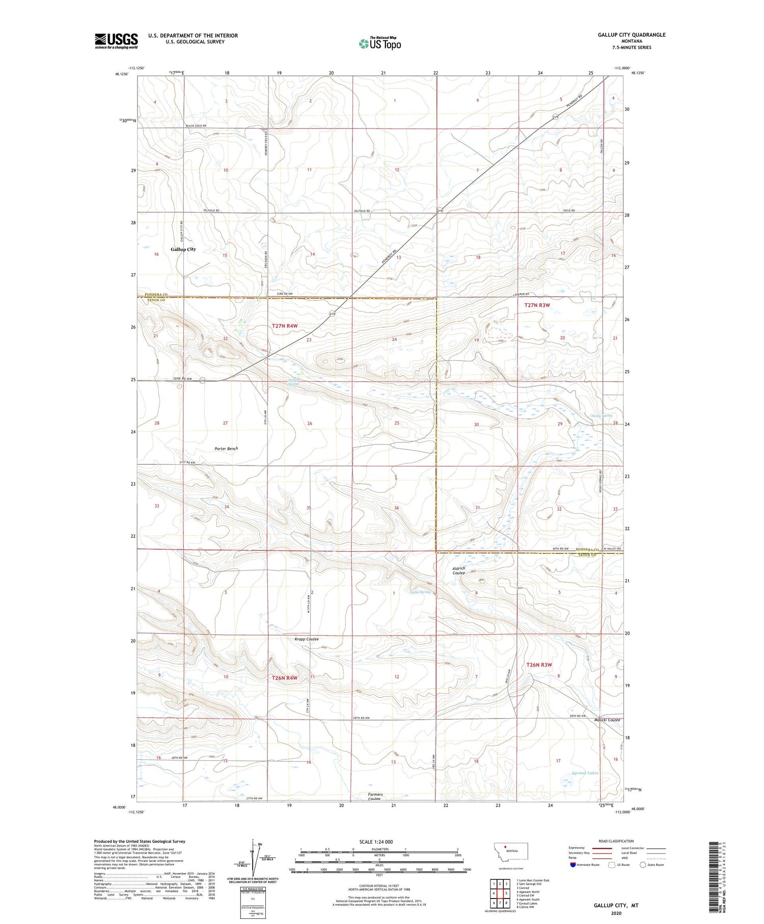 Gallup City Montana US Topo Map Image