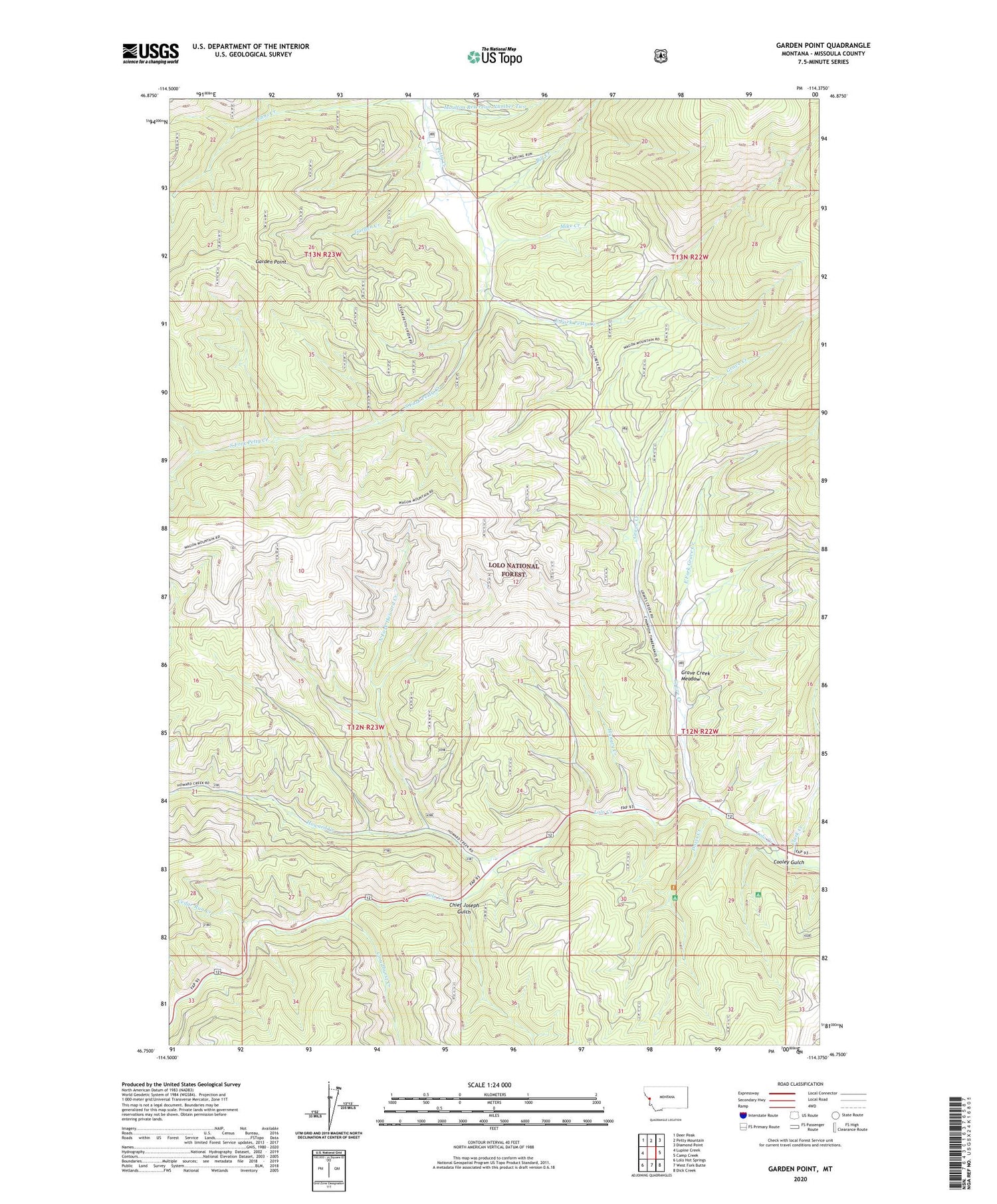 Garden Point Montana US Topo Map Image