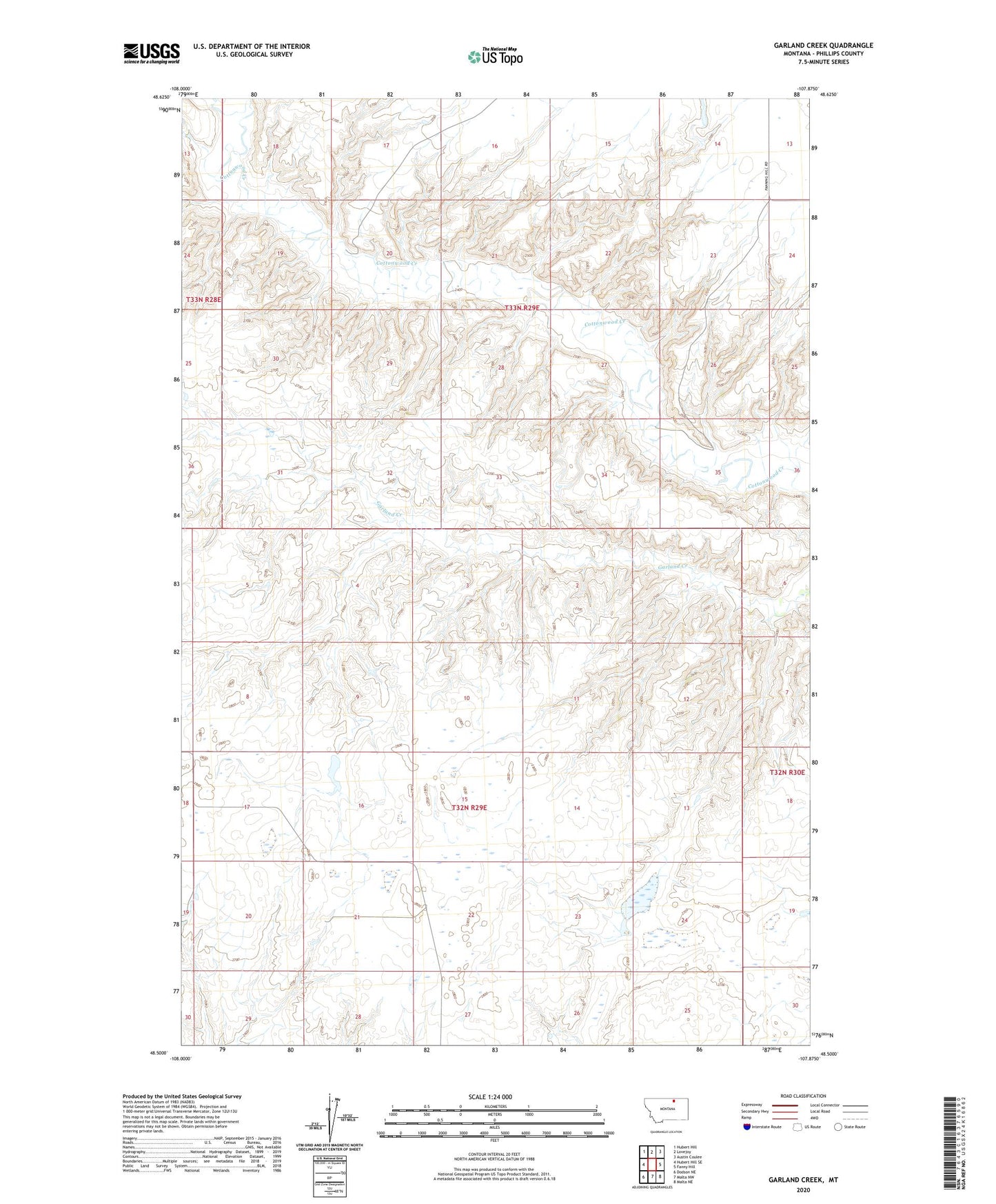 Garland Creek Montana US Topo Map Image