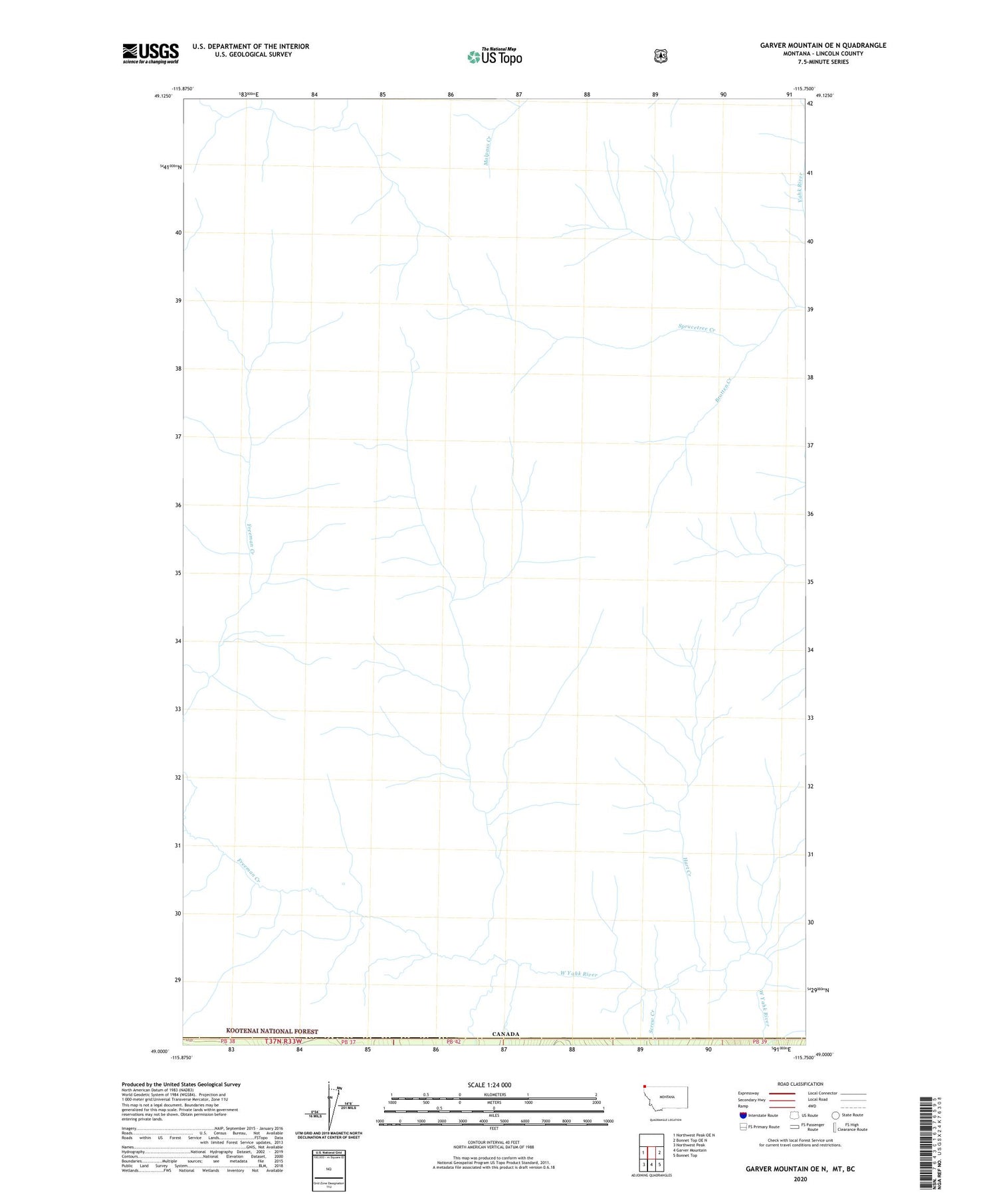 Garver Mountain OE N Montana US Topo Map Image