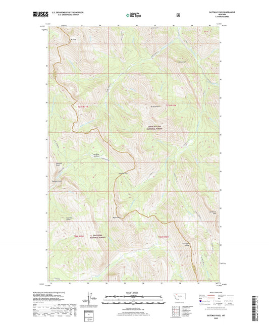 Gateway Pass Montana US Topo Map Image