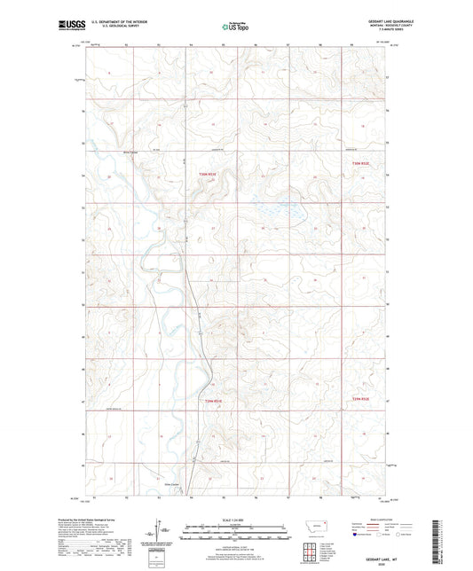 Geddart Lake Montana US Topo Map Image