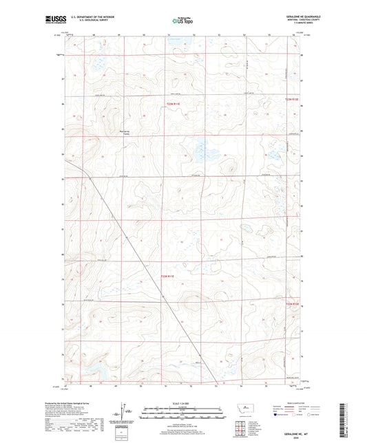 Geraldine NE Montana US Topo Map Image