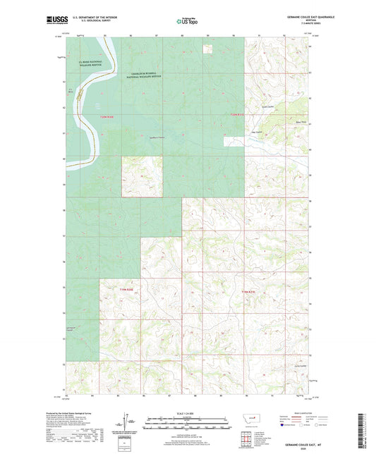 Germaine Coulee East Montana US Topo Map Image