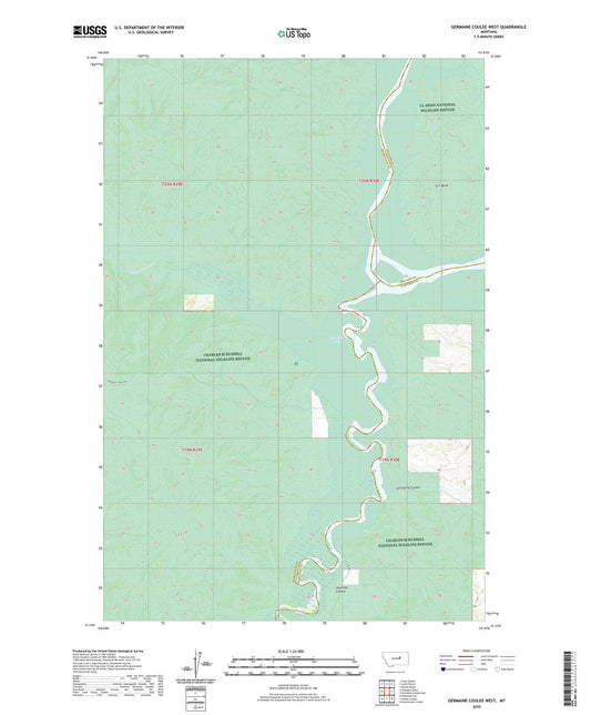 Germaine Coulee West Montana US Topo Map Image