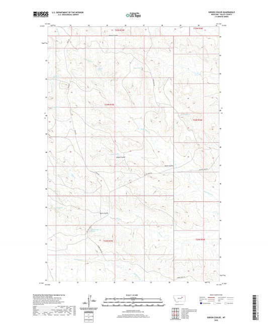 Gibson Coulee Montana US Topo Map Image