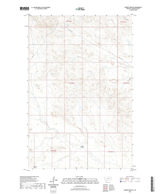 Gilbert Creek SE Montana US Topo Map Image