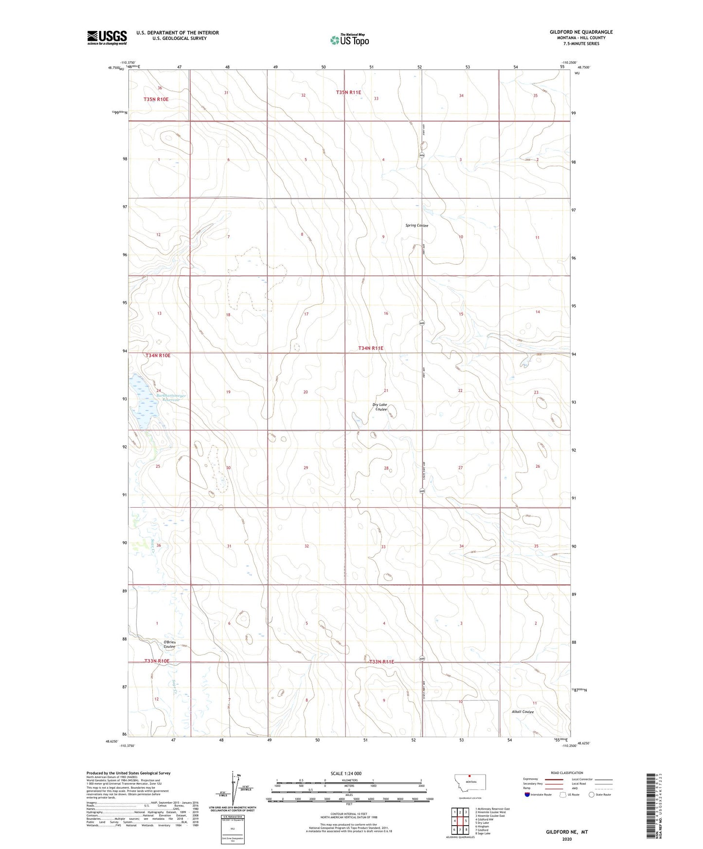 Gildford NE Montana US Topo Map Image