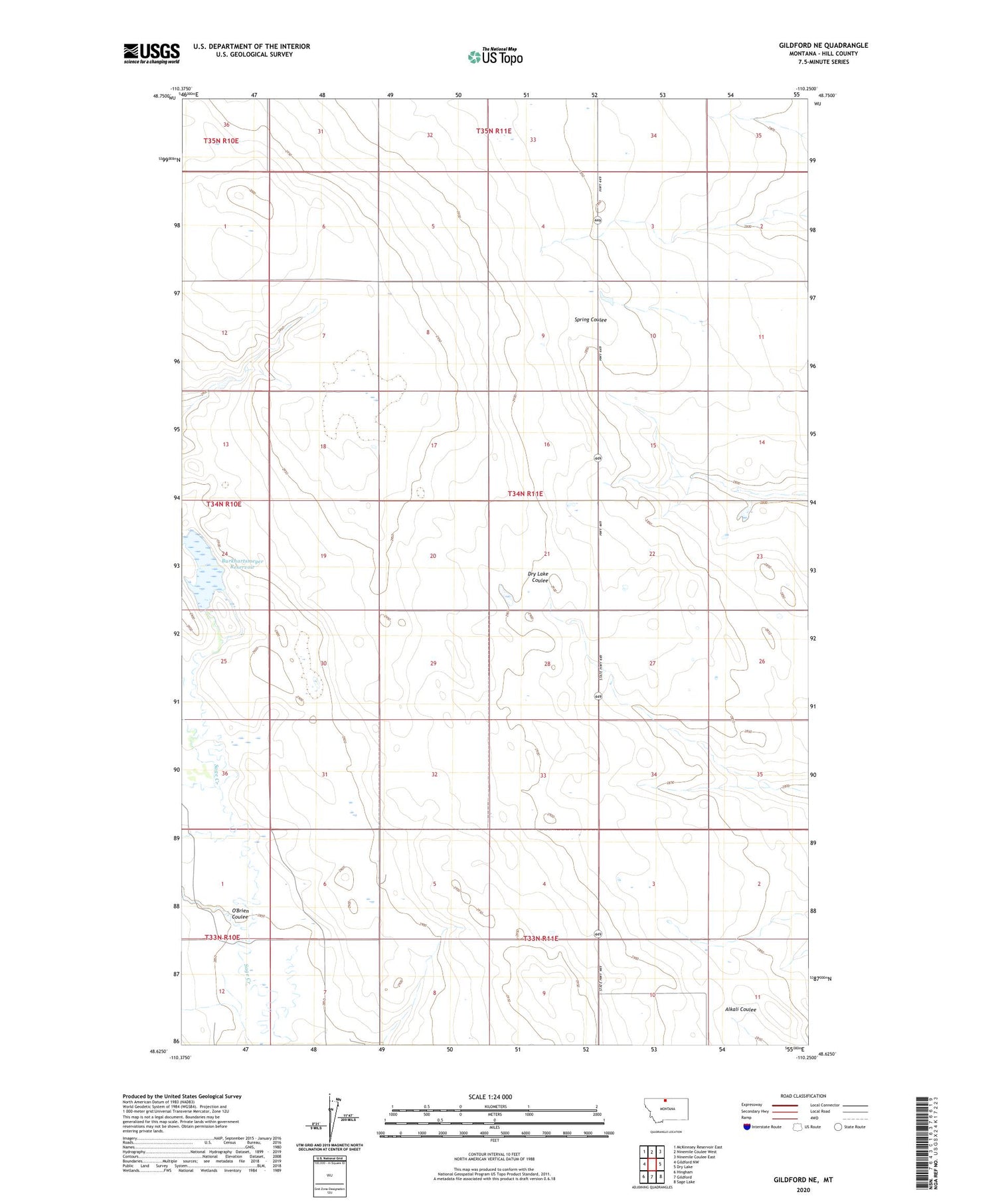 Gildford NE Montana US Topo Map Image