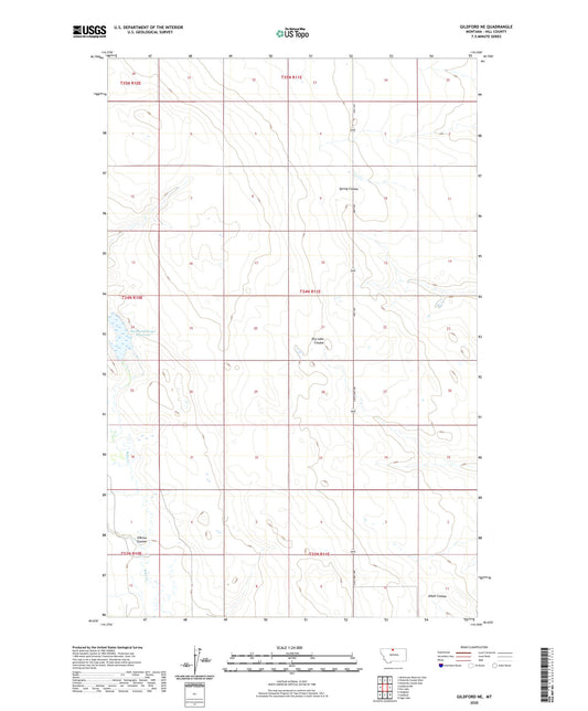 Gildford NE Montana US Topo Map Image