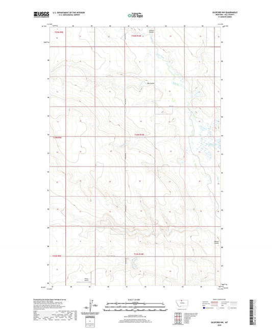 Gildford NW Montana US Topo Map Image