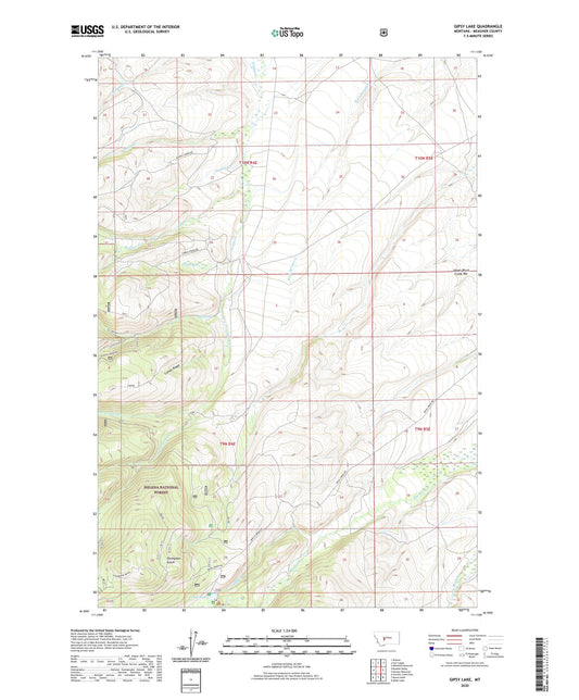 Gipsy Lake Montana US Topo Map Image