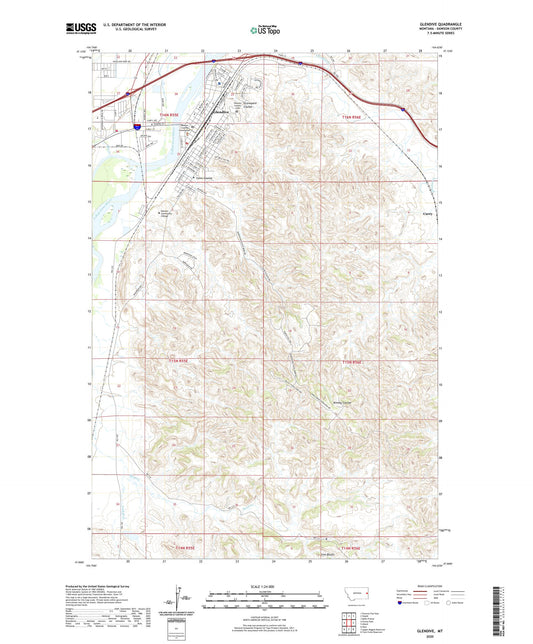 Glendive Montana US Topo Map Image
