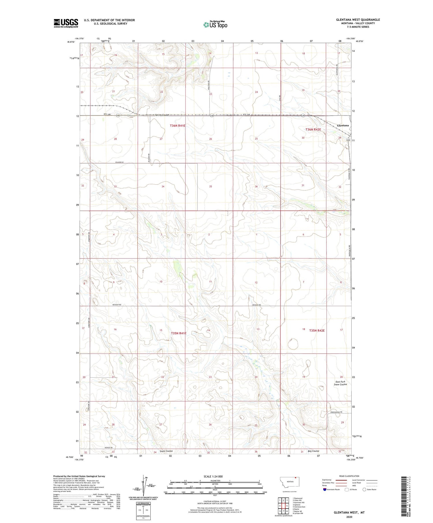 Glentana West Montana US Topo Map Image