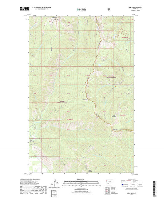 Goat Peak Montana US Topo Map Image