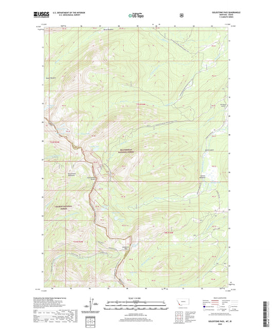 Goldstone Pass Montana US Topo Map Image