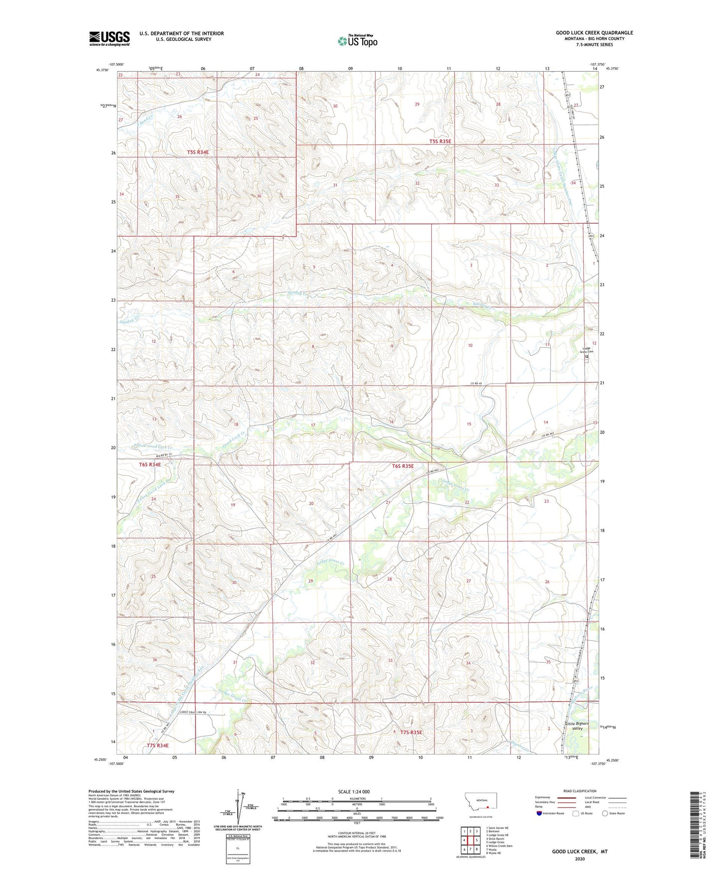 Good Luck Creek Montana US Topo Map Image