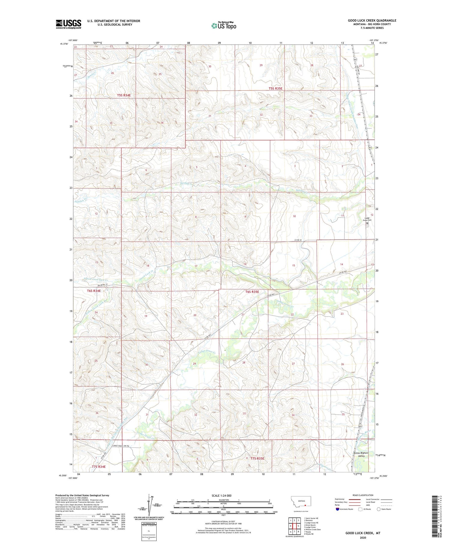 Good Luck Creek Montana US Topo Map Image