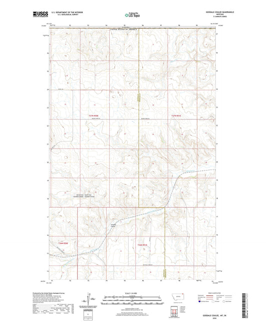 Goodale Coulee Montana US Topo Map Image