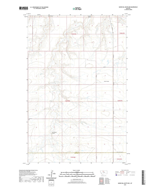 Goose Bill Butte NW Montana US Topo Map Image