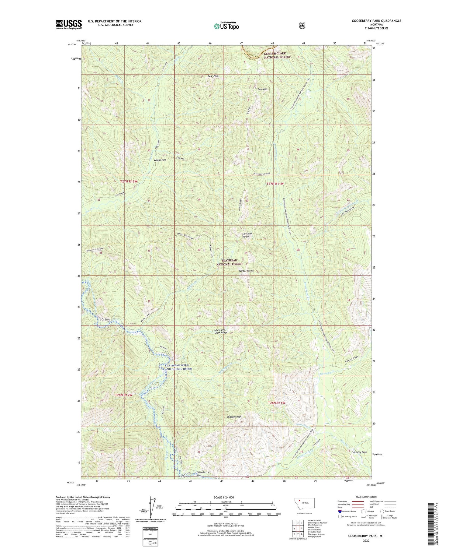 Gooseberry Park Montana US Topo Map Image