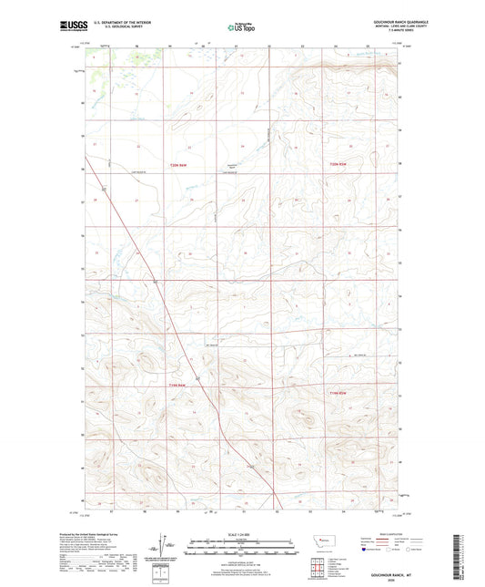 Gouchnour Ranch Montana US Topo Map Image