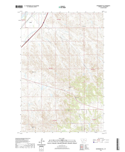 Government Hill Montana US Topo Map Image