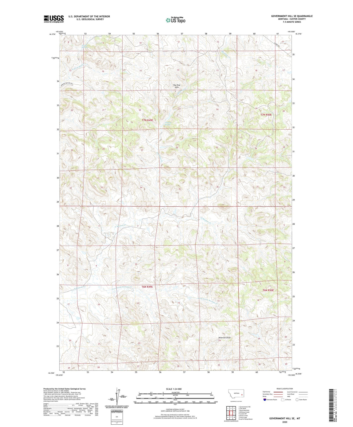 Government Hill SE Montana US Topo Map Image