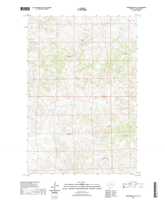 Government Hill SE Montana US Topo Map Image