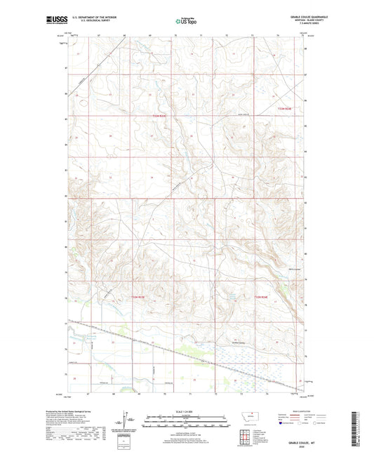 Grable Coulee Montana US Topo Map Image