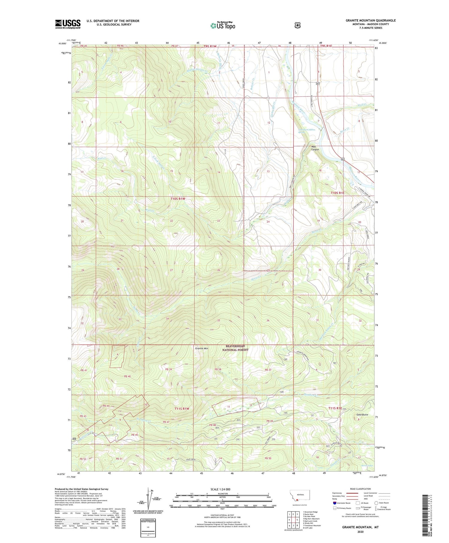 Granite Mountain Montana US Topo Map Image