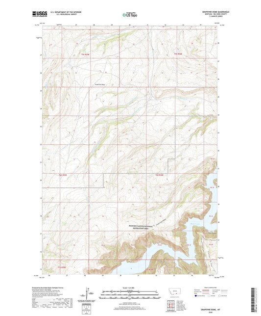 Grapevine Dome Montana US Topo Map Image