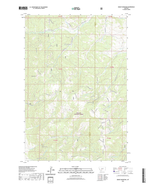Grassy Mountain Montana US Topo Map Image