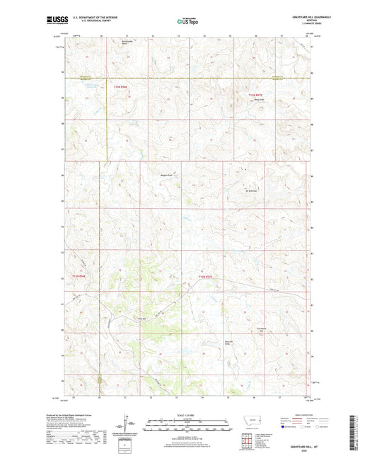 Graveyard Hill Montana US Topo Map Image