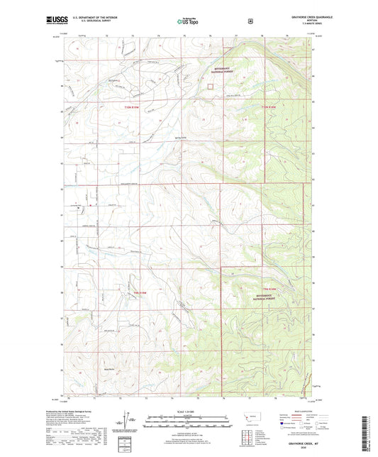 Grayhorse Creek Montana US Topo Map Image