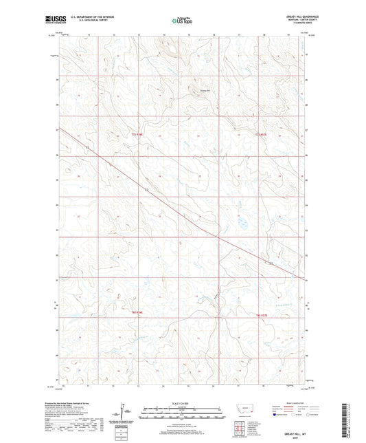 Greasy Hill Montana US Topo Map Image