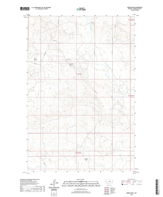 Grebe Ranch Montana US Topo Map Image