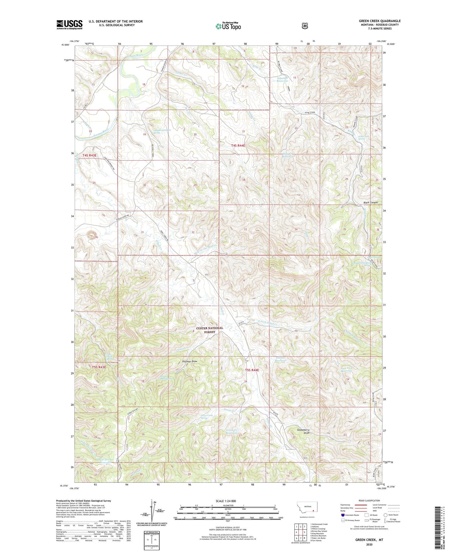 Green Creek Montana US Topo Map Image