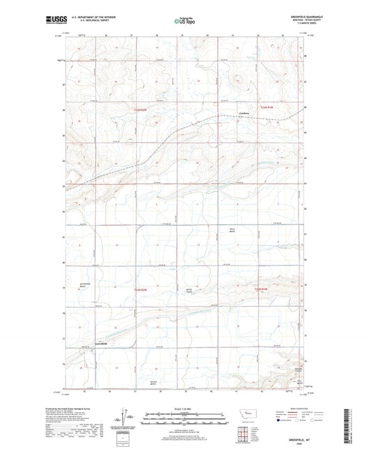 Greenfield Montana US Topo Map Image