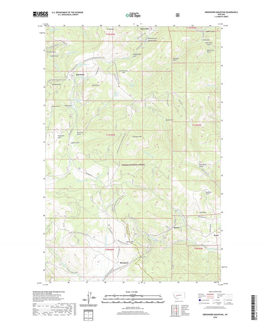 Greenhorn Mountain Montana US Topo Map Image