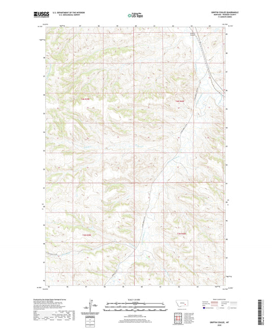 Griffin Coulee Montana US Topo Map Image
