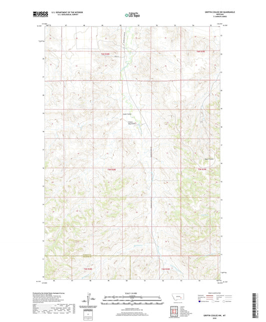 Griffin Coulee NW Montana US Topo Map Image