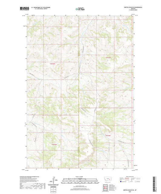 Griffin Coulee SW Montana US Topo Map Image