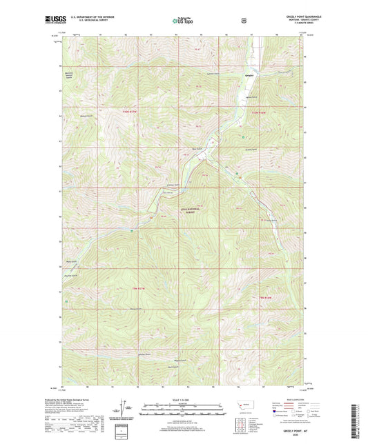 Grizzly Point Montana US Topo Map Image