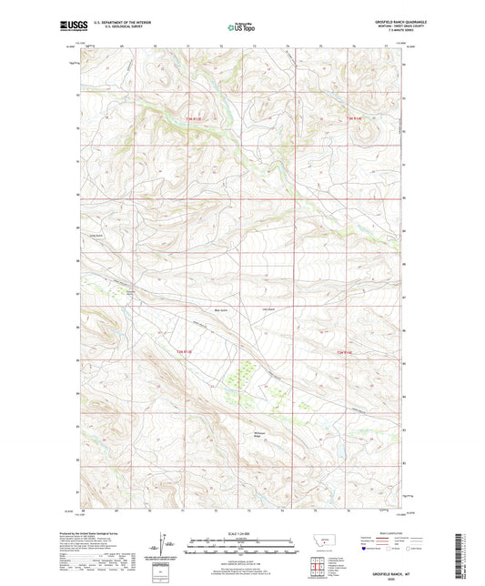 Grosfield Ranch Montana US Topo Map Image