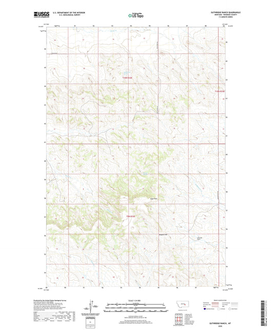 Guthridge Ranch Montana US Topo Map Image