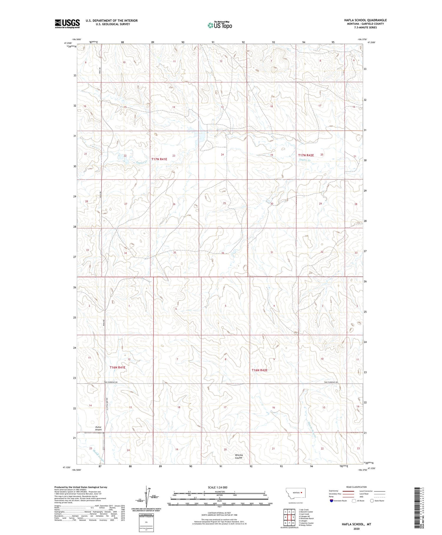 Hafla School Montana US Topo Map Image