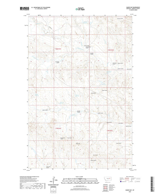 Hagen Gap Montana US Topo Map Image