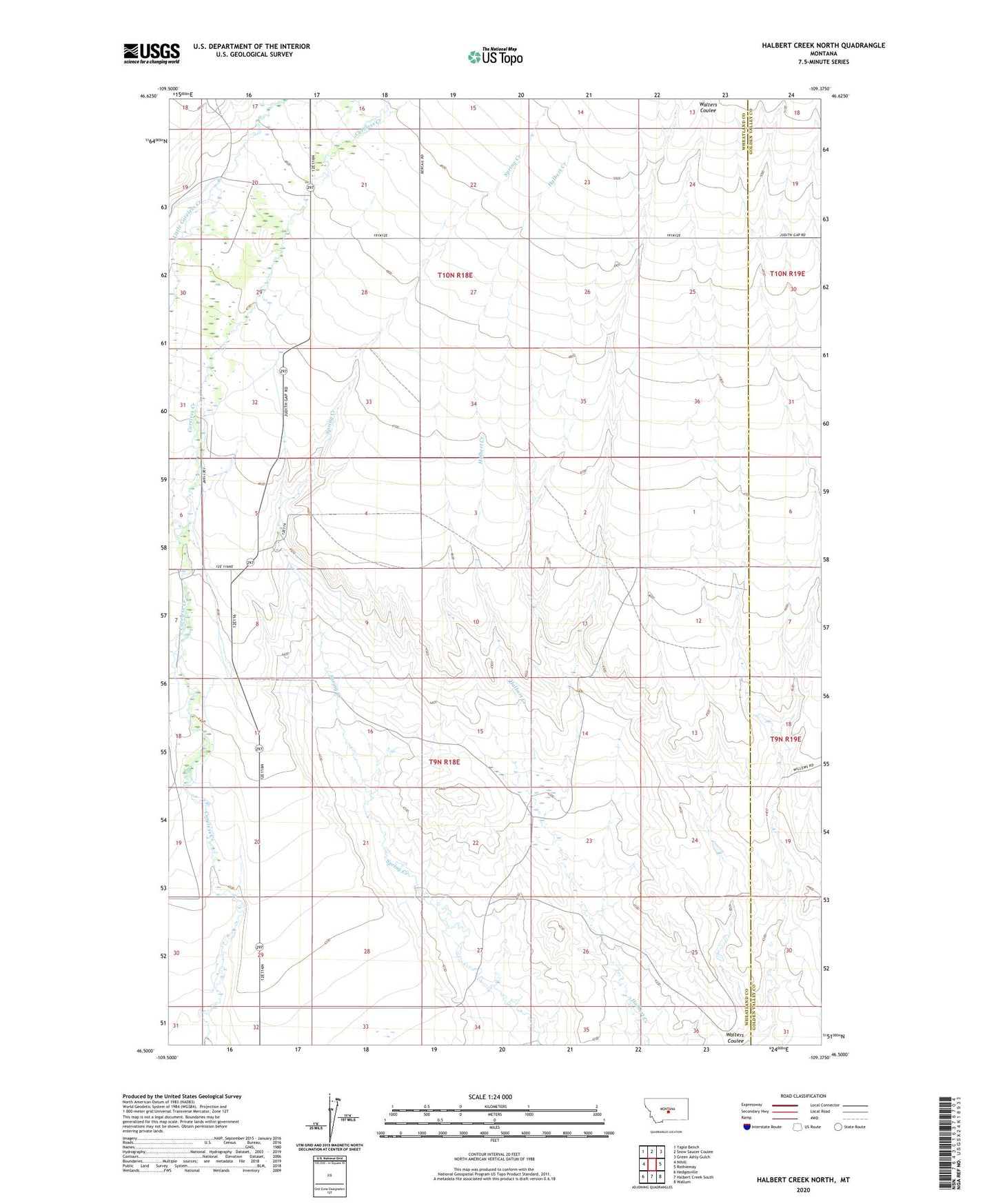 Halbert Creek North Montana US Topo Map Image